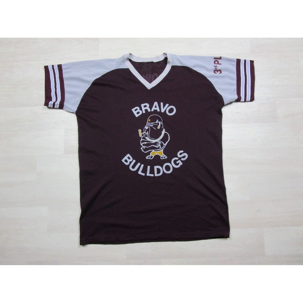 Vintage Bravo Bulldogs Mesh Baseball Jersey‎ T Shirt 3rd Platoon USA Marines